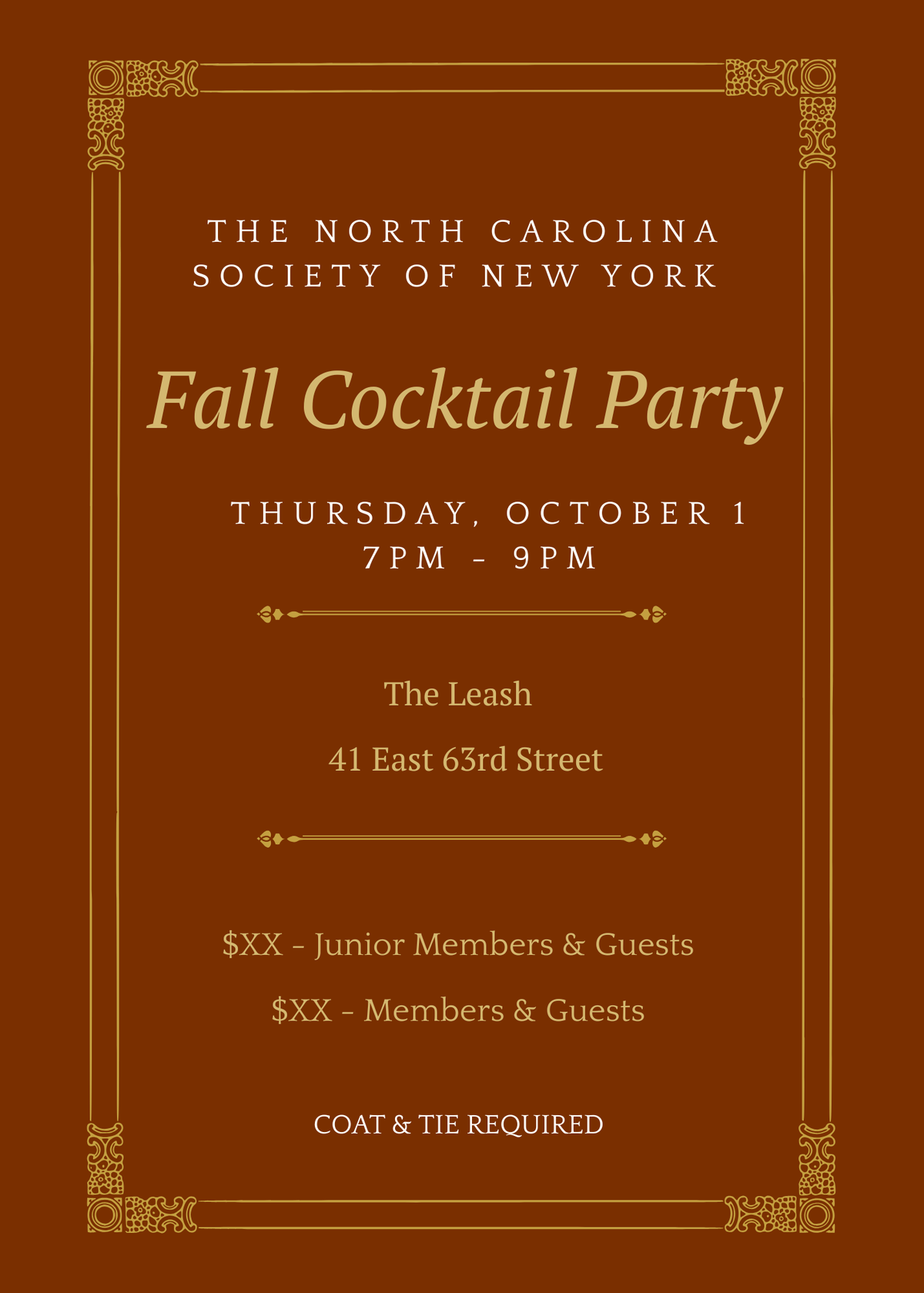 Fall Cocktail Party Reservations
